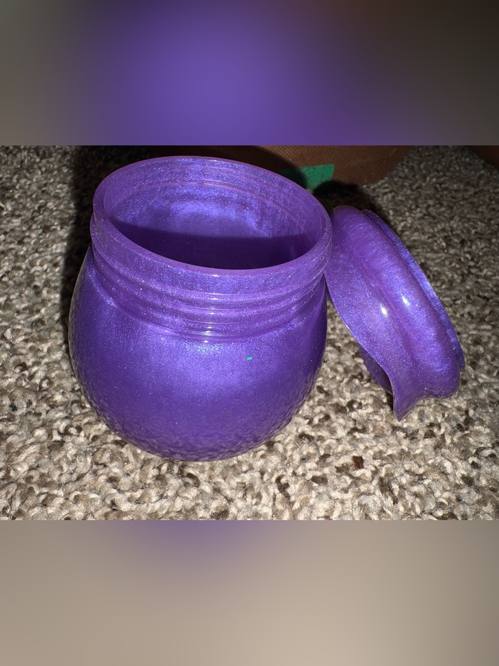 Purple Decorative Jar with Lid - Home Accent